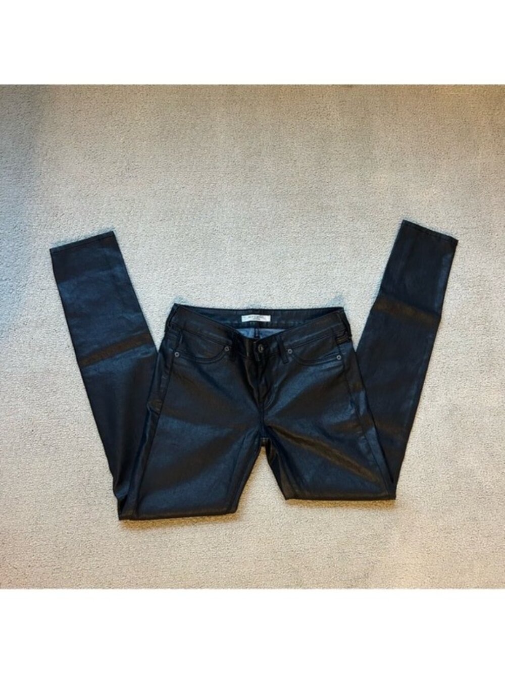 Rich & Skinny Women’s Pants Black Denim Coated Jeans Size 26